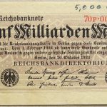 5 Fünf Milliarden Mark Reichsbanknote 1923 Berlin Banknote paper money