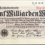 5 Fünf Milliarden Mark Reichsbanknote Berlin 1923 Banknote paper money