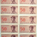 50 Lima Sen 1964 unc Indonesia banknote paper money 10 pcs Lot