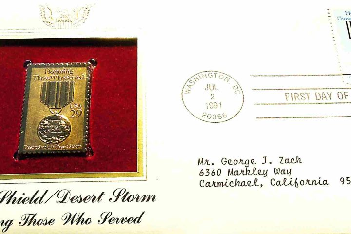 Desert Shield Desert Storm USA gold stamp