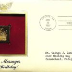 Happy Birthday gold stamp USA