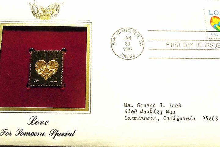 Love gold stamp USA